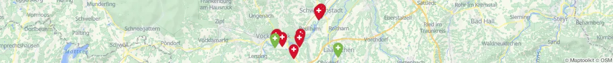 Kartenansicht für Apotheken-Notdienste in der Nähe von Redlham (Vöcklabruck, Oberösterreich)